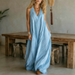 Casual mouwloze maxi-jurk met V-hals voor dames
