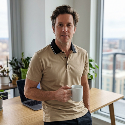 👔 Smart-casual Heren Polo｜Ademende Stof, Strakke Pasvorm en Verzorgde Uitstraling