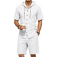 ☀️ Lichtgewicht Heren Zomerset met Capuchon｜✨ Casual Overhemd en Short voor Vakantie en Vrije Tijd