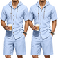 ☀️ Lichtgewicht Heren Zomerset met Capuchon｜✨ Casual Overhemd en Short voor Vakantie en Vrije Tijd