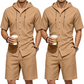 ☀️ Lichtgewicht Heren Zomerset met Capuchon｜✨ Casual Overhemd en Short voor Vakantie en Vrije Tijd