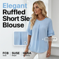 Damesblouse met ruches en korte mouwe