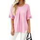 Damesblouse met ruches en korte mouwe