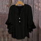 Elegante blouse met V-hals en gerimpelde mouwe