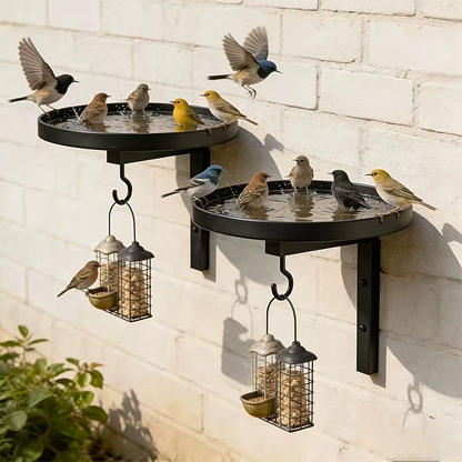 🐦💧 50% KORTING! Aan de muur te bevestigen metalen vogelbad – weerbestendig, gemakkelijk schoon te maken en ideaal voor de tuin, het balkon en het terras 🌿