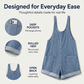 Zomerse, ruimvallende denim-overallshorts voor dames