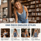 Zomerse, ruimvallende denim-overallshorts voor dames