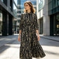 Women's Elegant Printed Tiered Maxi Dress