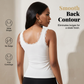 Slim fit mouwloze top voor dames: geribbelde cami met ingebouwde cups en kan