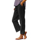 Casual, effen, ruimvallende cropped broek met knopen aan de zijkan