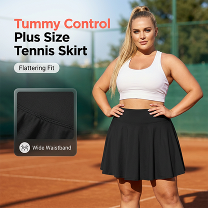 Tennisrok voor dames met hoge taille en zakken, in grote mate