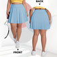 Tennisrok voor dames met hoge taille en zakken, in grote mate