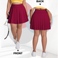 Tennisrok voor dames met hoge taille en zakken, in grote mate