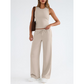 Casual mouwloze damestop & hoog uitgesneden broek (set