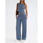 Casual mouwloze damestop & hoog uitgesneden broek (set