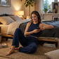 Casual mouwloze damestop & hoog uitgesneden broek (set