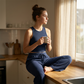 Casual mouwloze damestop & hoog uitgesneden broek (set