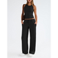 Casual mouwloze damestop & hoog uitgesneden broek (set