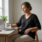 Ademende casual top met V-hals voor dame