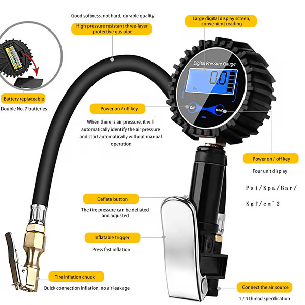 Digitale Bandenspanningsmeter met Inflator – productafbeelding