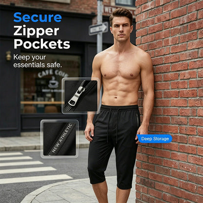 💪 Sneldrogende capribroek voor heren met hoge elasticiteit – uiterst comfortabel, ademend en flexibel voor fitness, joggen en buitenactiviteite