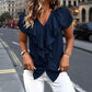 Elegant Ruffle V-Neck Blouse