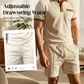 Zomerse, casual tweedelige set van wafelbreisel voor heren