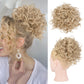 Korte, gekrulde chignon met elastisch trekkoord