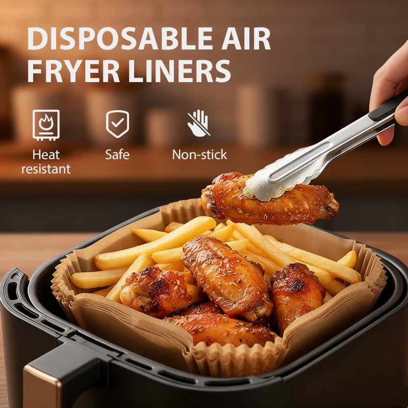 Wegwerpbare bakpapierbakjes voor airfryer – productafbeelding