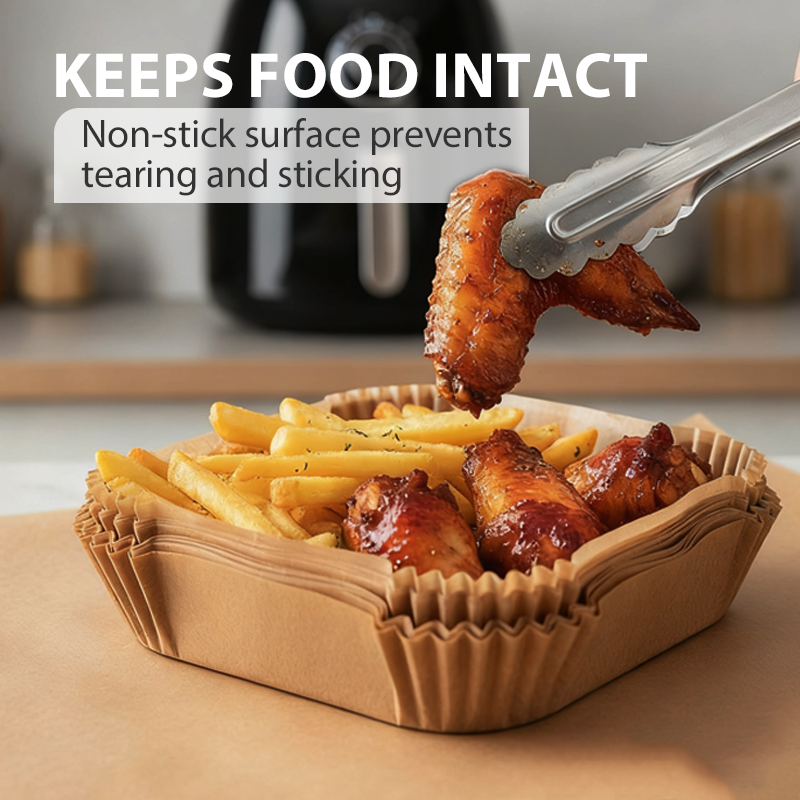 Wegwerpbare bakpapierbakjes voor airfryer – productafbeelding