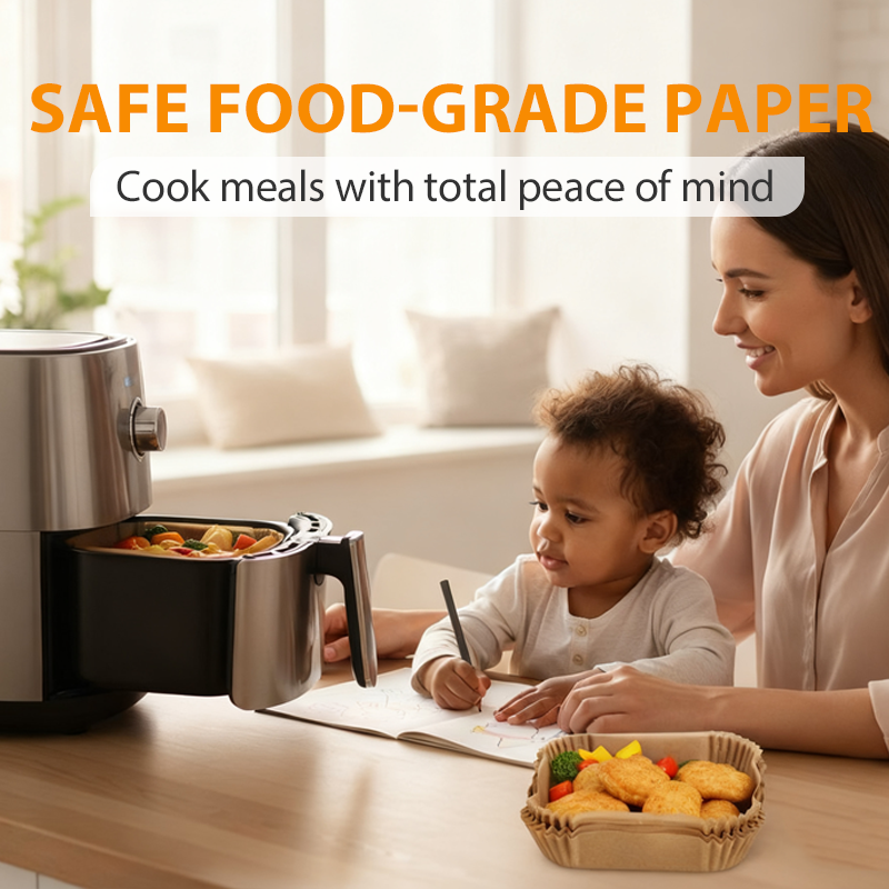 Wegwerpbare bakpapierbakjes voor airfryer – productafbeelding