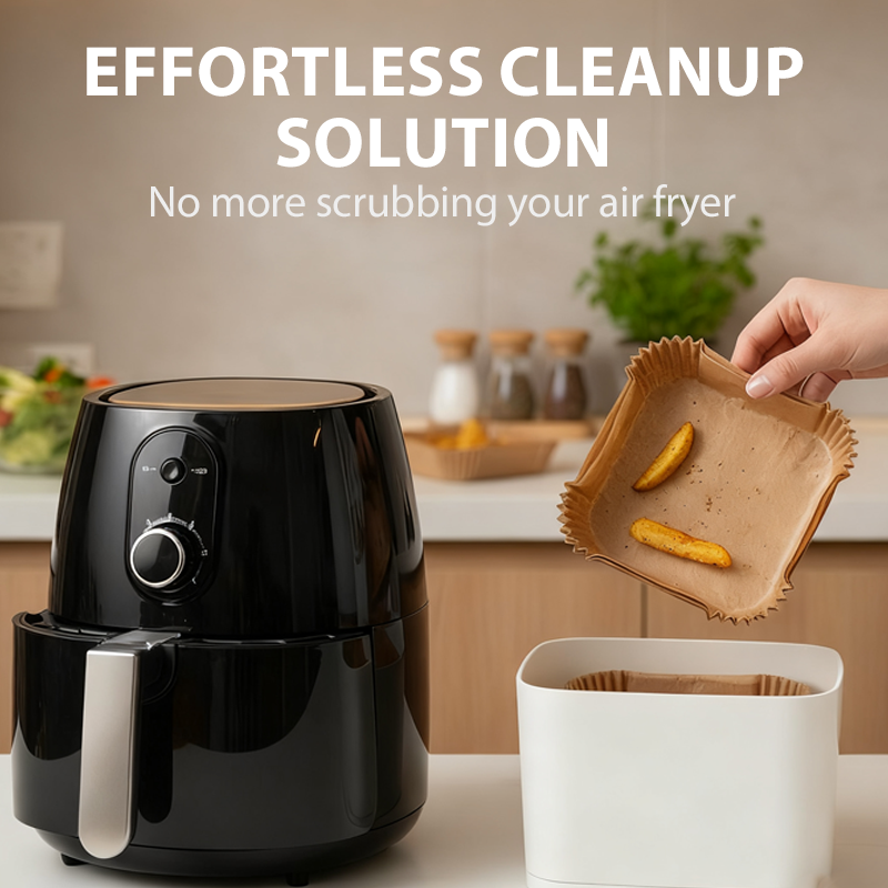 Wegwerpbare bakpapierbakjes voor airfryer – productafbeelding