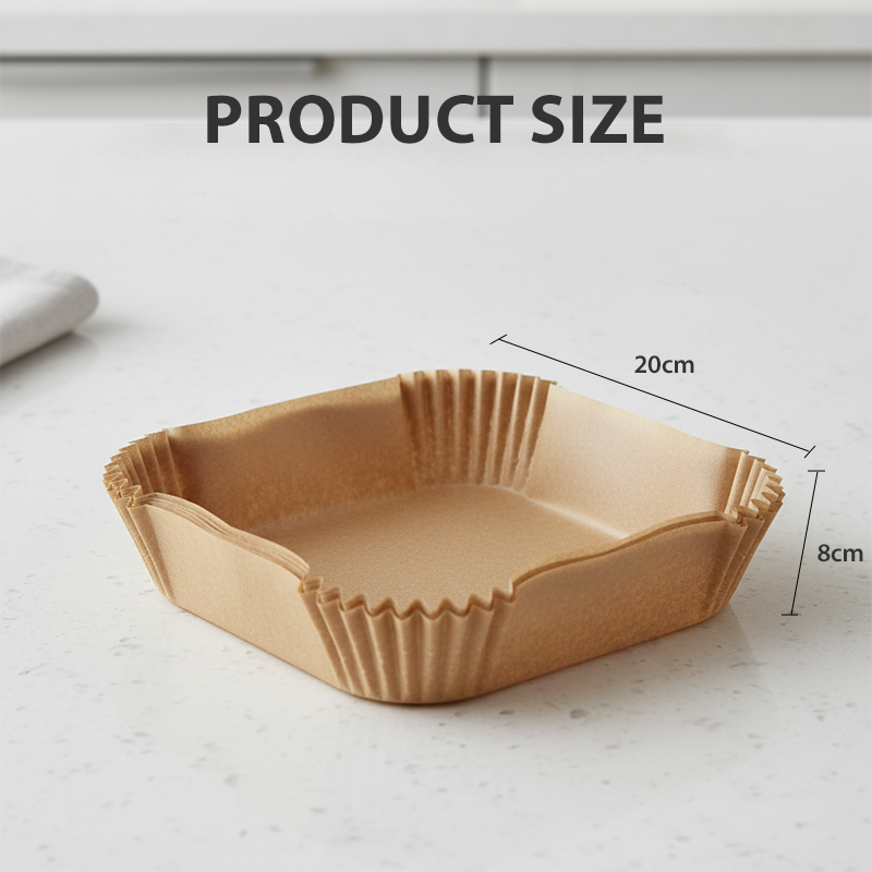 Wegwerpbare bakpapierbakjes voor airfryer – productafbeelding