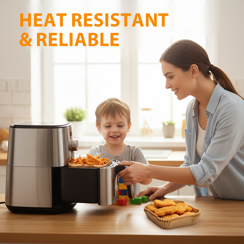 Wegwerpbare bakpapierbakjes voor airfryer – productafbeelding