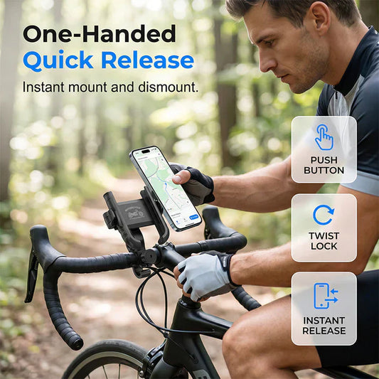 🎉 2026 Sale — Meer dan 42.000 verkocht! 🚴‍♂️ Snelle fiets telefoonhouder met klikbevestiging – SecureLock & schokabsorberende bescherming 📱