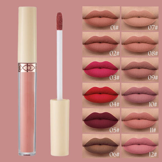 12 kleuren fluweelmatte vloeibare lippenstif