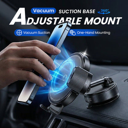 🚗 Verstelbare Magnetische Autohouder met Vacuümzuigvoet – 1080° Rotatie 🧲