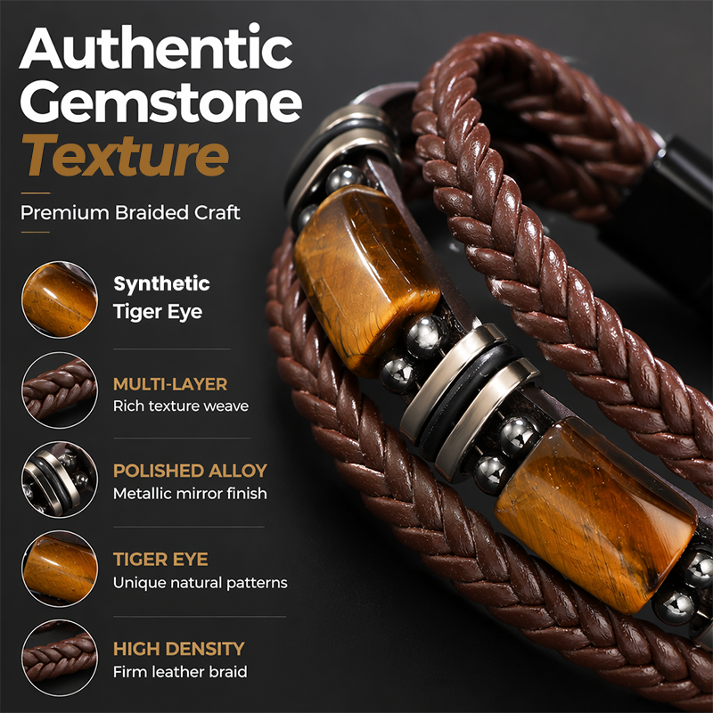 Gevlochten armband van PU-leer – productafbeelding
