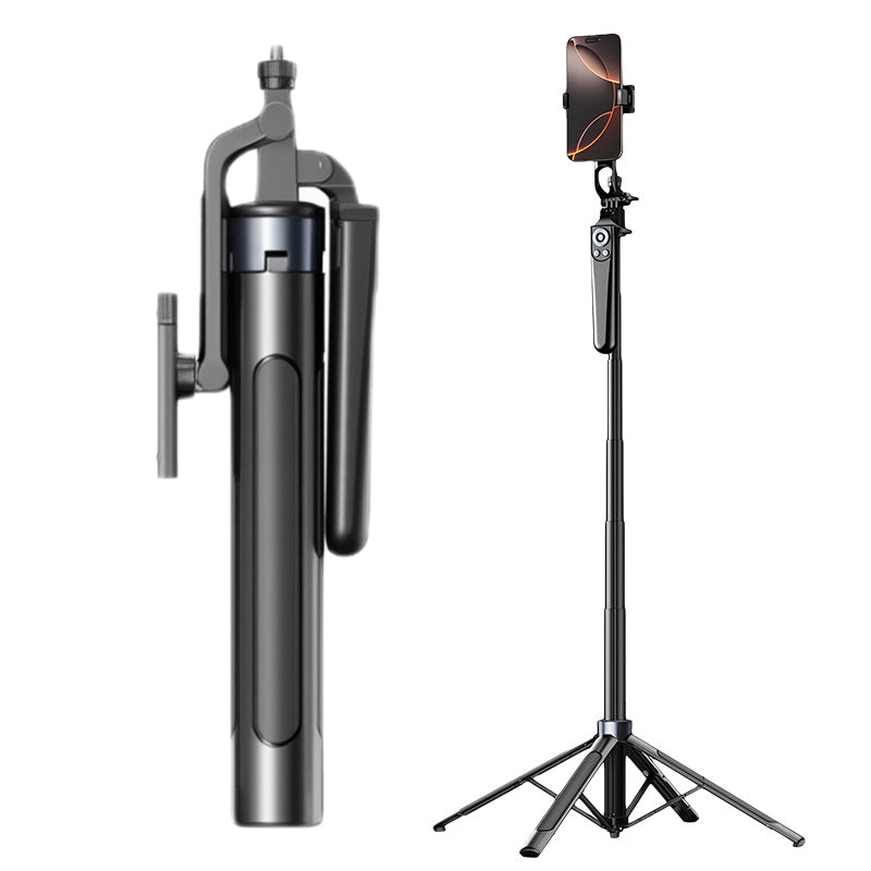 Uitschuifbare Selfiestick met Vierpootstatief – productafbeelding