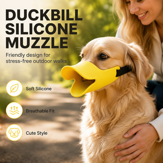 🐶 Zachte Siliconen Eendenbek-Muilkorf voor Honden