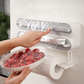 🧲 3-in-1 keukenrolhouder – met snijder, magnetisch of kleefstrip, geen boren, past op elke koelkast.
