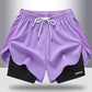 2-in-1 sneldrogende hardloopshorts voor heren en dames