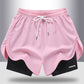 2-in-1 sneldrogende hardloopshorts voor heren en dames