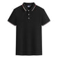 Heren T-shirt met contrasterende kraag en bedrukte revers