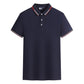 Heren T-shirt met contrasterende kraag en bedrukte revers