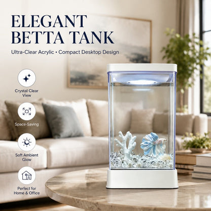 Betta-aquarium met 7-kleurige LED-verlichtin