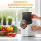 🥕 Draadloze elektrische groentesnijder met 3 snijtrommels