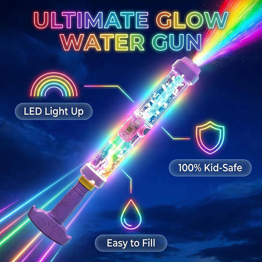 LED-waterpistool met pompmechanisme dat in het donker oplich