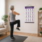 🧘 Poster met tai chi-oefeningen op een stoel, met 16 geïllustreerde beweginge