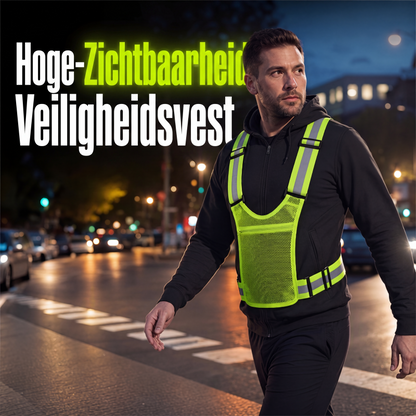 Goed zichtbaar reflecterend hesje, verstelbare veiligheidsuitrusting voor hardlopen met zak